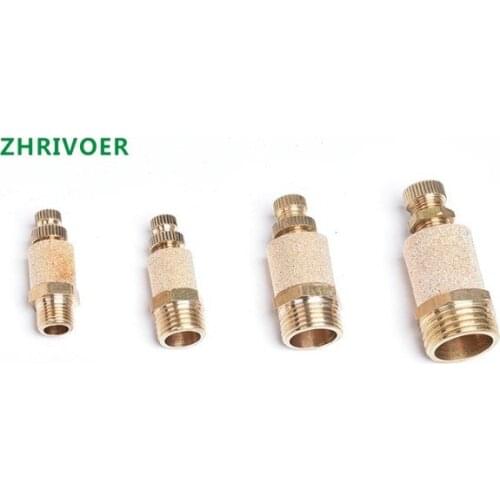 Male Thread Pneumatic Muffler Silencer Filter Flow Speed Controller Sintered Bronze 1/8" 1/4" 3/8" 1/2"