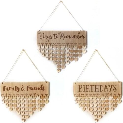 Birthday Anniversary Calendar Signature Plans Board Days To Remember Natural Wood Birthday Board Hanging Decorative Gifts