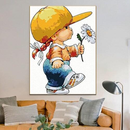 Painting By Numbers For Children Cute Baby Image Coloring By Numbers Home Decor For Childrens Bedroom DIY Unique New Year Gift