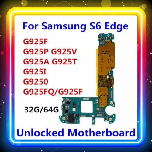 For Samsung Galaxy S6 Edge G925F G925P G925V G925A G925T G925I G9250 G925FQ/G925F Motherboard 32G/64G Android Install
