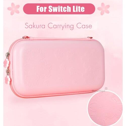 Pink Portable Carrying Case Attractive Cute PU Waterproof Storage Bag With Shoulder Strap For Nintendo Switch Lite Accessories