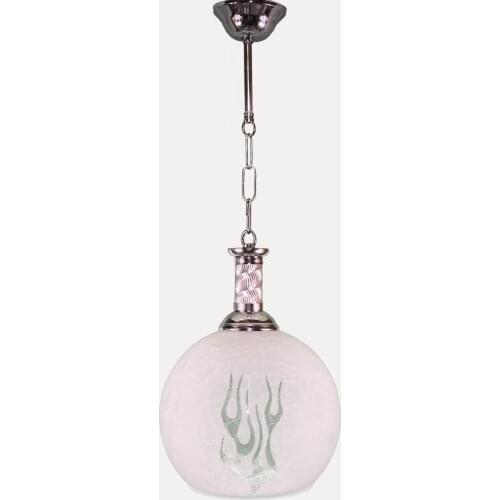 Senay Lightning, Single Crack Glass Chandelier-White Frosted