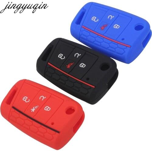 Jingyuqin 30pcs/lot Silicone Flip key fob Cover Skin for VW Golf 7 ALLTRACK MK7 for Skoda Octavia A7 SEAT Remote 4 button Case