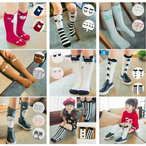 Lovely Baby Toddler Boys Girls Kids Cotton Sock Long Cartoon Pattern Baby Socks