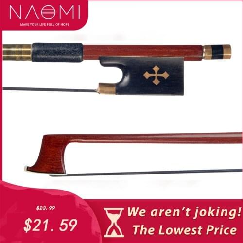 NAOMI Advanced 4/4 Violin/Fiddle Bow IPE Wood AA Grade Black Horsehair Ebony Frog Exquisite Pattern Inlay 4/4