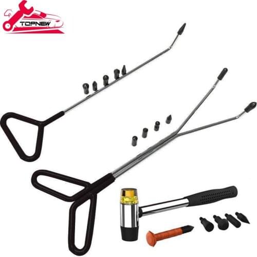 Dent Removal Rods Tools Dent Repair Kit Rod Whale Tail with Air Wedge Alignment Tool for Car Dents Hail Damage Removal