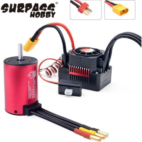 SURPASS HOBBY 3660 Brushless Motor 3.175mm/5.0mm Waterproof 80A 120A ESC for 1/10 RC Car Trx4 Traxxas Slash Wltoys HSP