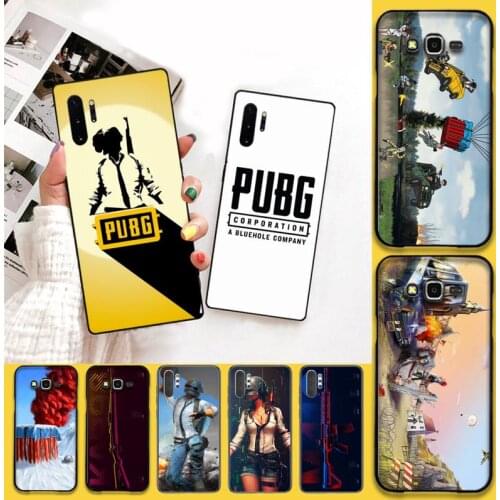 YJZFDYRM Hot PUBG Game black Phone Case Hull For Samsung Note 7 8 9 10 Lite Plus Galaxy J7 J8 J6 Plus 2018 Prime