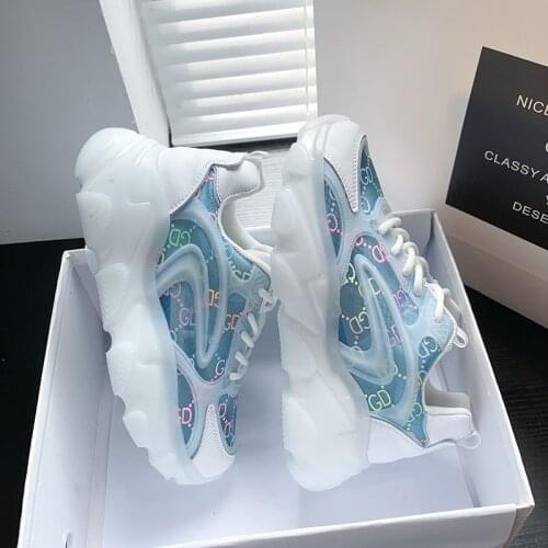 2021 Sneakers Women Designer Shoes Zapatillas Mujer New Jelly Sole Platform Vulcanized Shoes Women Chunky Sneakers Basket Femme