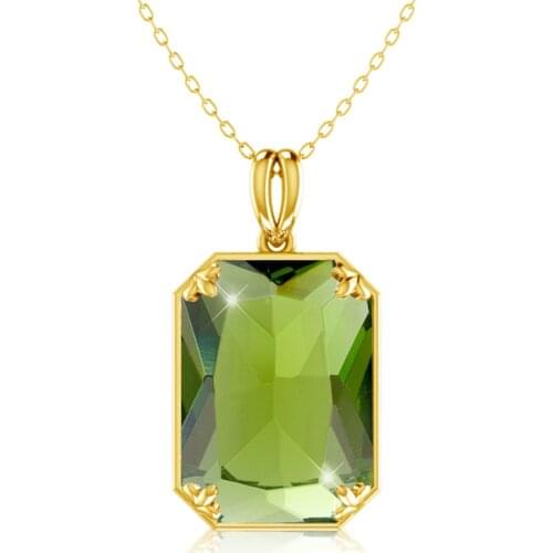 Szjinao Gold Pendant Necklace For Women Peridot Birthstone Viking Gemstone Pendants Silver 925 Jewelry For Christmas Present Hot