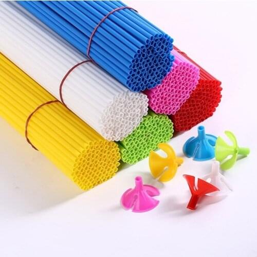 10pcs/lot 40cm Latex Balloon Stick PVC Rods Balloons Holder Sticks with Cup Birthday Wedding Party Ballon Decoration Accessories