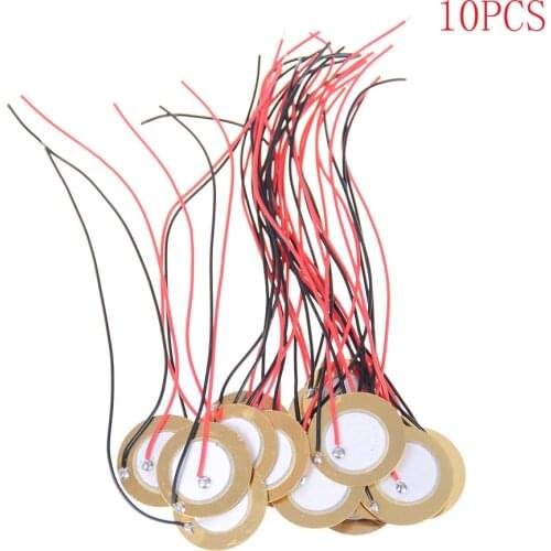 10Pcs/lot Sale 20mm Piezo Ceramic Elements Sounder Sensor Trigger Drum Disc + Wire Copper Piezoelectric Buzzer Copper