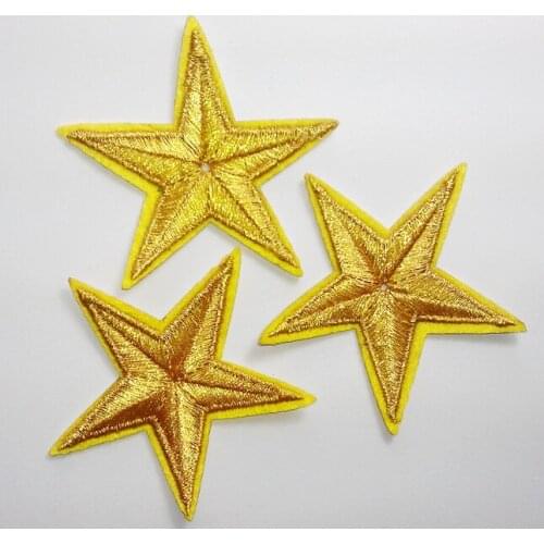 Golden Star Embroidery Sew Iron On Patch Badge Clothes Applique Bag Fabric (Size is about * cm)