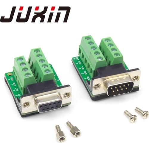 2PCS RS232 Serial Terminal DB9 Female Connector Signals Terminal Module DB9 nine pinhole RS485 male and female D-SUB9PIN
