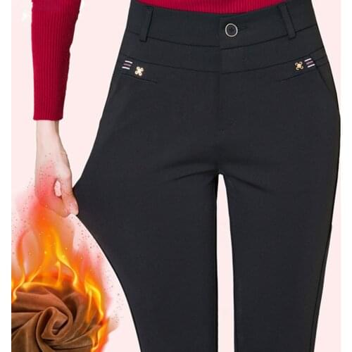 2020 Women Winter Warm Pants Streetwear High Waist Slim Fitness Straight Trousers Workout Leggings Plus Size 4XL 5XL 6XL 7XL