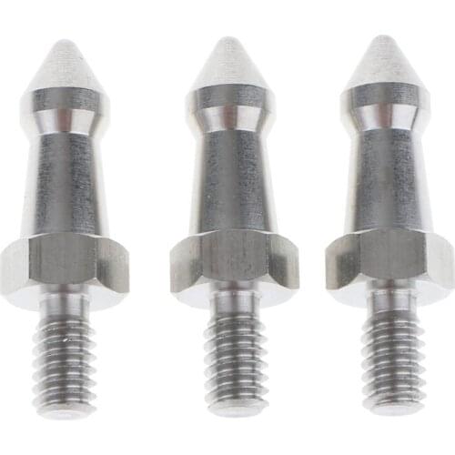 Stainless Steel 1/4'' Thread Replacement Tripod Spikes 3pcs Set for Benro Gizto Manfrotto Tripod Monopod 4cm, Silver