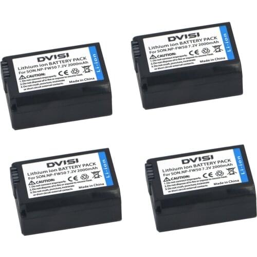 4Pcs NP-FW50 FW50 NPFW50 Rechargeable Battery for Sony Alpha 7 7R II 7S a7S a7R II a5000 NEX-7 SLT-A37 DSC-RX10 RX10 II III 7SM2