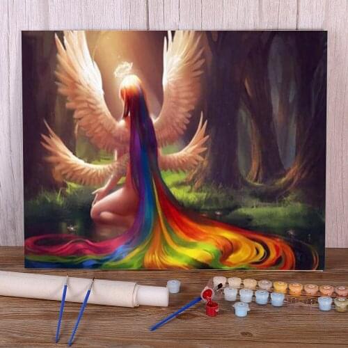 Angel Religion Coloring By Numbers Painting Set Oil Paints 50*70 Picture By Numbers Photo New Design Kids Handiwork Drawing