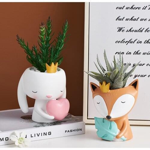 Cartoon Animal Flowerpot Balcony Decorations Pots for Plants and Flowers Garden Pots Modern Home Office Decor Childrens Gifts