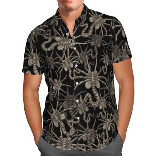 Gothic Style 3D Beach Hawaiian 2021 Summer Mens Shirt Short Sleeve Shirt Streetwear Oversized 5XL Camisa Social Chemise Homme-8