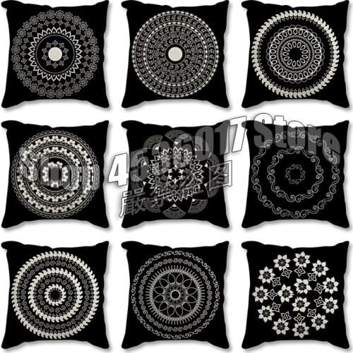 Geometric Cushion Cover Black and White Polyester Throw Pillow Case Car Sofa Decorative Pillowcases Home Decor Linen Cushion