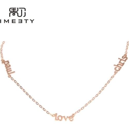 IMEETY personalized keepsake necklace mini pendant nameplate necklace custom multiple name pendant necklace friendship