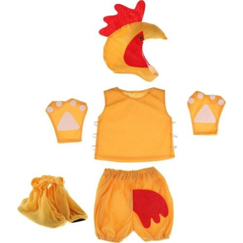 Kids Animal Costume Set Hat Top Shorts Gloves Shoes Party Halloween