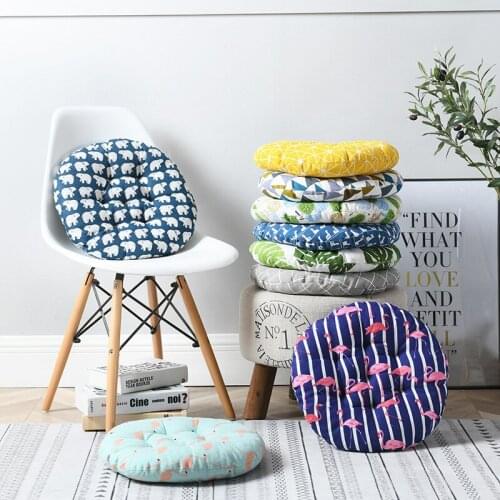 Round Cushion 40*40 Office Chair Sofa Cotton Linen Cushions Japanese Style Geometric Tatami Decoration Seat Cushions Wholesale
