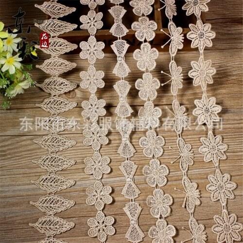 15yards Embroidery Lace Ribbon Gold Thread Lace Fabric DIY Sewing Handmade Wedding Supplies Childrens Clothes Hair Accessories