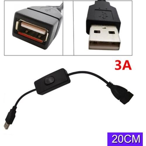 3A 22AWG copper USB power extension cord with switch USB AMAF extension cord with switch controller