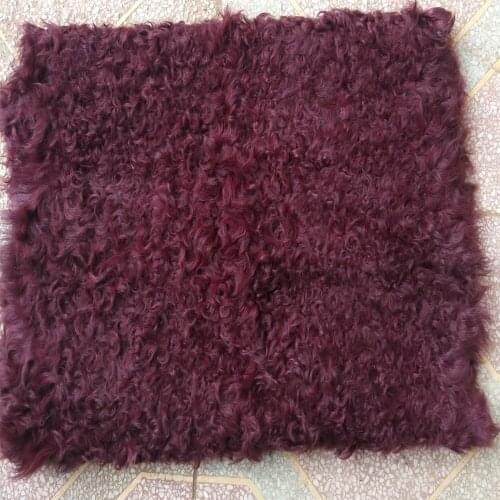 Real Kalgan Lamb Skin Plate Area Rug Goat Pelts For Garment Mongolian Fur Rugs Bag Craft Accessory Decorative Doll Wig