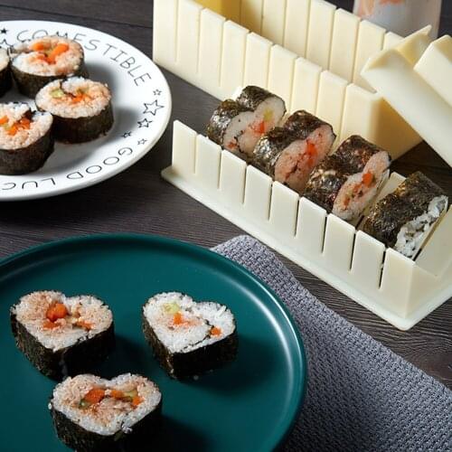 Sushi DIY Maker Equipment Kit Rice Roll Multifunctional Mold Kitchen Easy Chef Set Roller Tool 3 Shapes Jappeness Foods Beginner