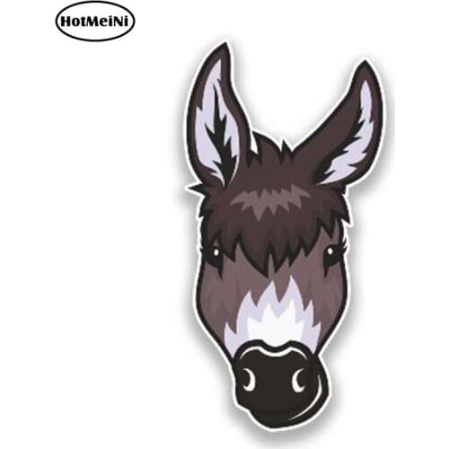 HotMeiNi 13cm x 6.5cm Funny Donkey Head Decal Cartoon Animal Car Sticker for Truck SUV Van Vehicle Glass Window Vinyl Graphics