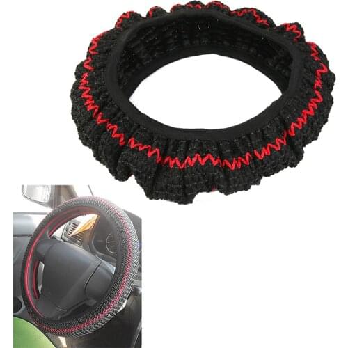 Non-slip Ice Silk Steering Wheel Cover Skin Protector Car Accessory Black Premium quality durable Easy to install