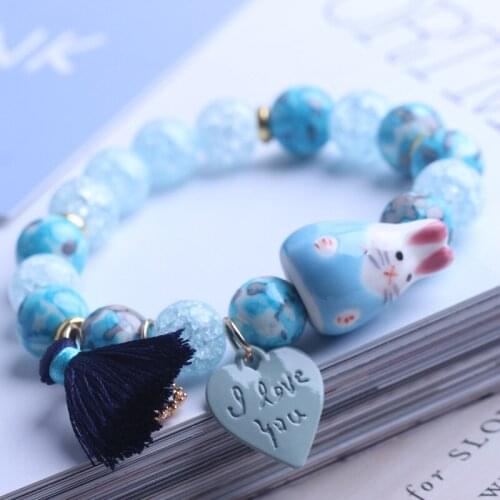 2021 new Korean womens tassel bracelet ceramic bead bracelet for women jewelry for women present