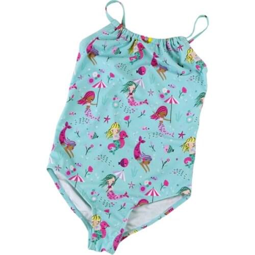 New Girls Halter Swimwear Kids Bathing Suits Girls One Piece Print Bikini 2020 Kids Siamese Triangular Swimwear Beachwear