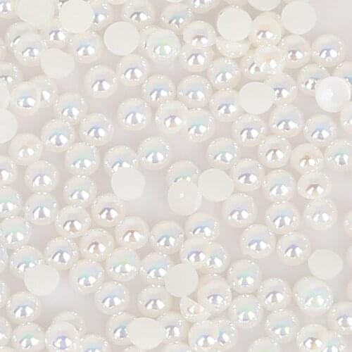 New 3/4/5/6/8/10/12/14mm Ivory Colors Craft ABS Imitation Pearls Half Round Flatback Pearls Resin Scrapbook Beads Decorate Diy