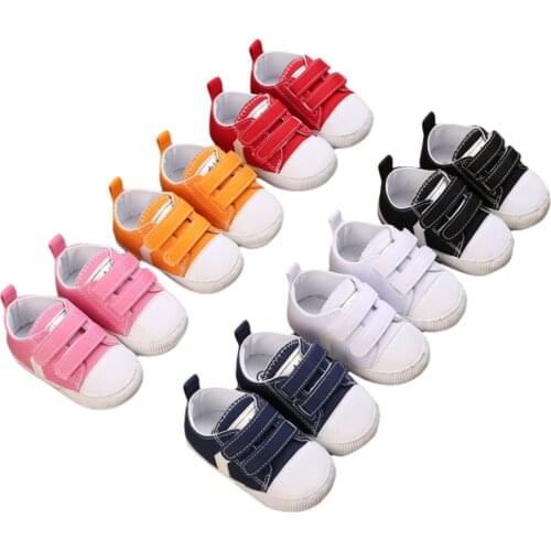 Newborn Baby First Walker Boys Girls Crib Shoes Non-Slip Striped Pint Sneakers Soft Sole Infant Prewalkers Kids Sneaker