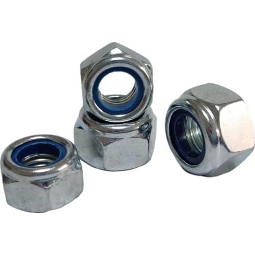 50Pcs M3 M4 M5 M6 M8 Galvanized Self-locking Nut Nylon Lock Nut Locknut Slip Nut
