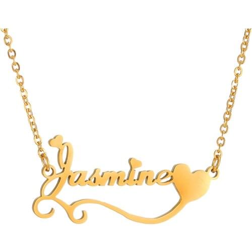 Custom Name Necklace Heart Personalized Choker Stainless Steel Nameplate Letter Necklace Gifts Jewelry for Women Girls Family
