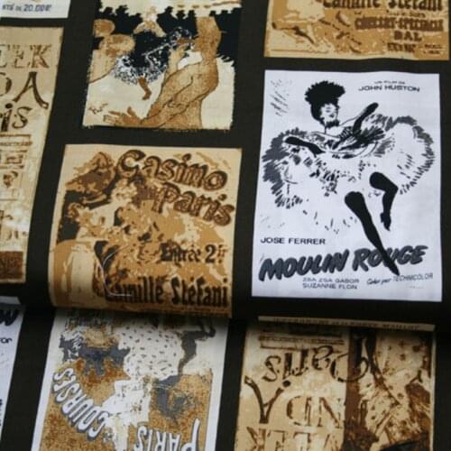 Half Meter Cartoon Letter Person Print 100% Cotton Fabric For Handmade DIY Patchwork T952