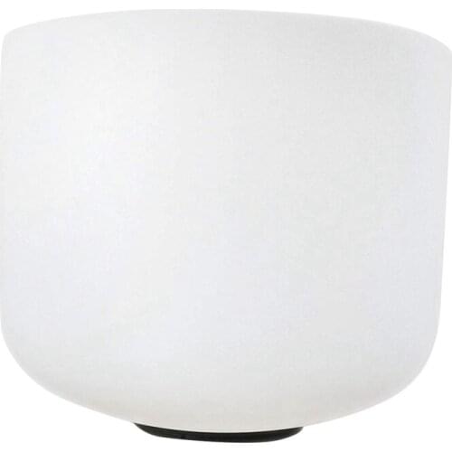 8 Inch 432Hz Singing Bowl Perfect Sound Note C Root Chakra Frosted Quartz Crystal Meditation with Rubber Ring