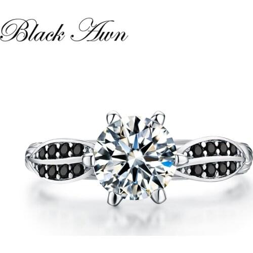 Luxury New Arrive Neo-Gothic 925 Sterling Silver Jewelry Trendy Wedding Rings for Women Engagement Ring Anillos Mujer C120