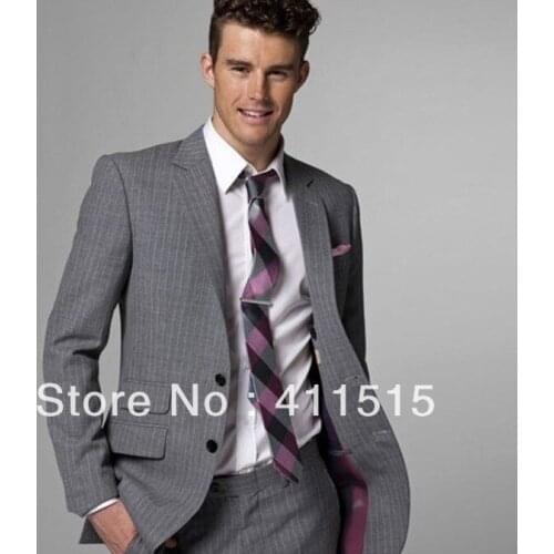 Free shipping custom made cheap wedding groom wear tuxedos/ Men Fashion party evening vest dress Business Men grey suit