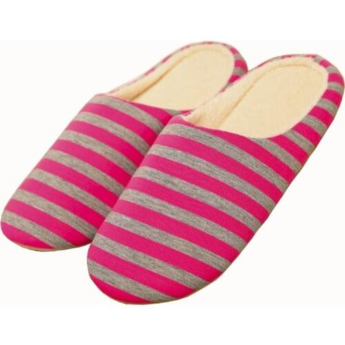 Warm Slippers Soft Bottom Home Spring Autumn Bedroom Slides Striped Slip On Female House Floor Flat Women Indoor Shoes