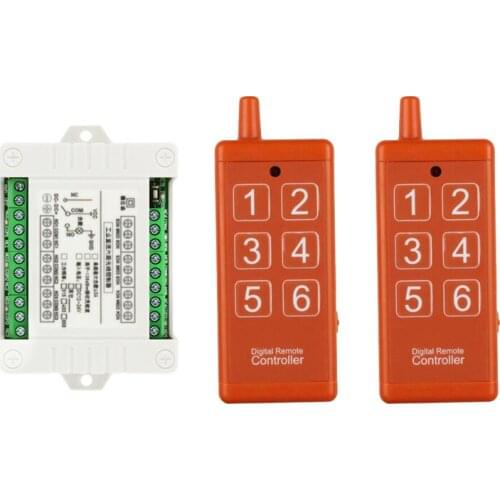 Universal DC12V 24V 6CH rf Remote Control Switch Wireless Relay Receiver Controller usb Rechargeable for Garage\ Door\ LED\ Bulb