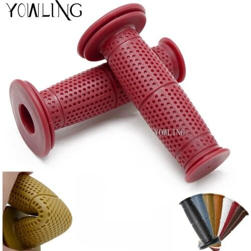 22/24mm Vintage Universal Handle Bar 7/8" Motorcycle Handle Grips Rubber motorcycle Handle handlebar Grips Free Shipping