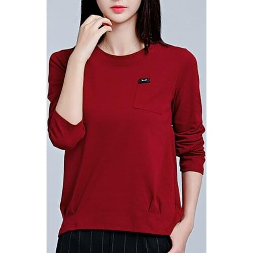 Cotton Woman Tshirts Long Sleeve T Shirt Female 2021 Spring Autumn Tops Casual T-Shirt Plus Size Women Clothing Tee Shirt Femme