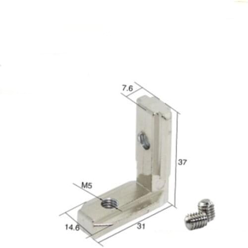 10pcs 30 series L Shape Type Interior Inner Corner Connector Joint Bracket for 3030 Aluminum Profile with slot 8mm with screw