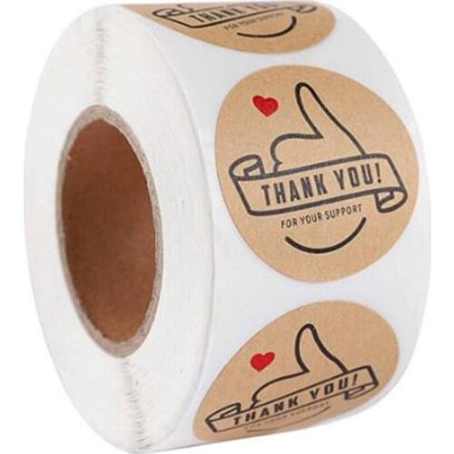100-500pc Round Stickers Thank You Kraft Stickers 1 inch Wedding Pretty Gift Cards Envelope Sealing Label Stickers Stationery